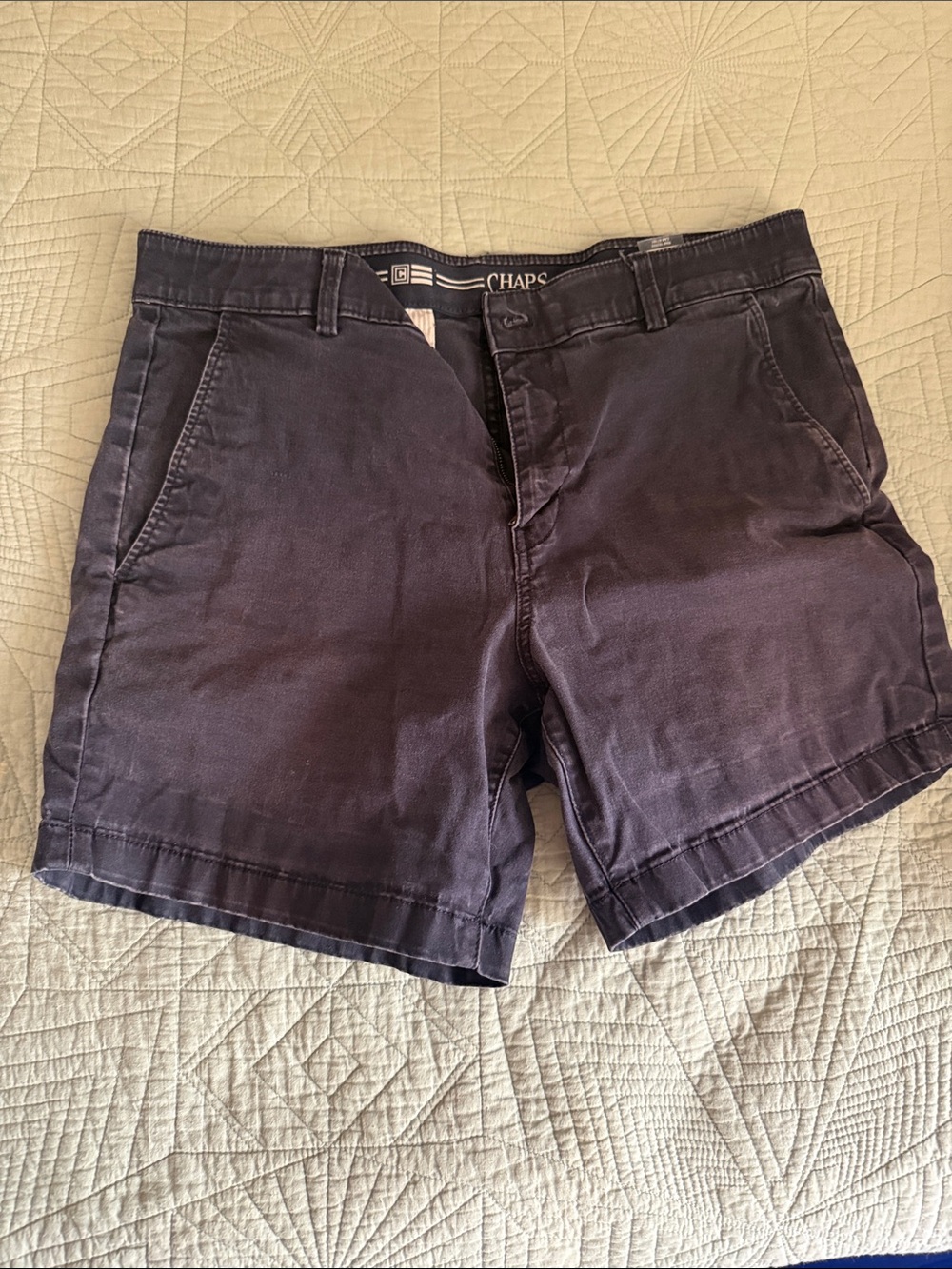 Chaps Men's Dark Navy Cotton Bermuda Shorts